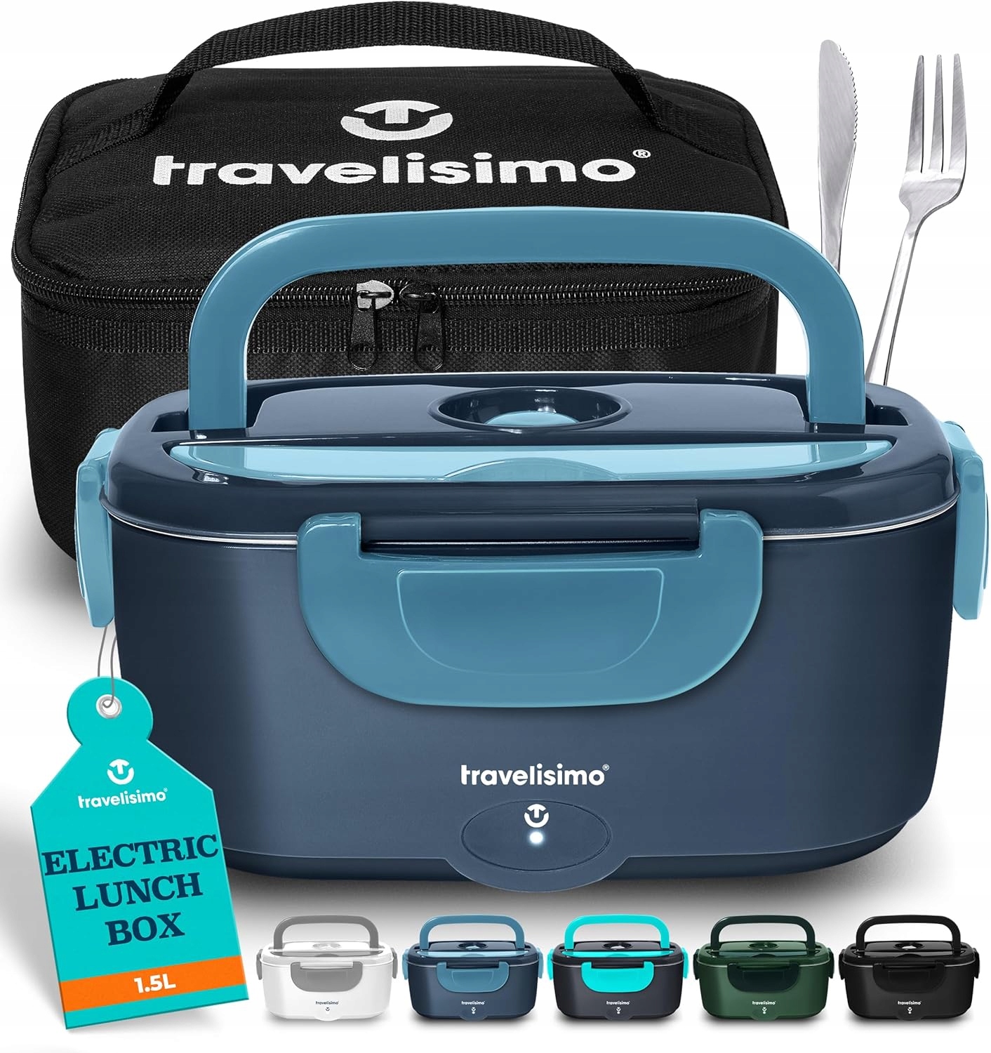 Travelisimo Elektrická Krabička na oběd 1,5L 80W 220V/12V/24V