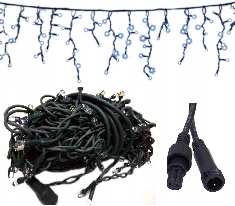 GIRLANDA 120LED ZEWNĘTRZNA ZIELONY GRUBY KABEL 7M Kolor lampek niebieski