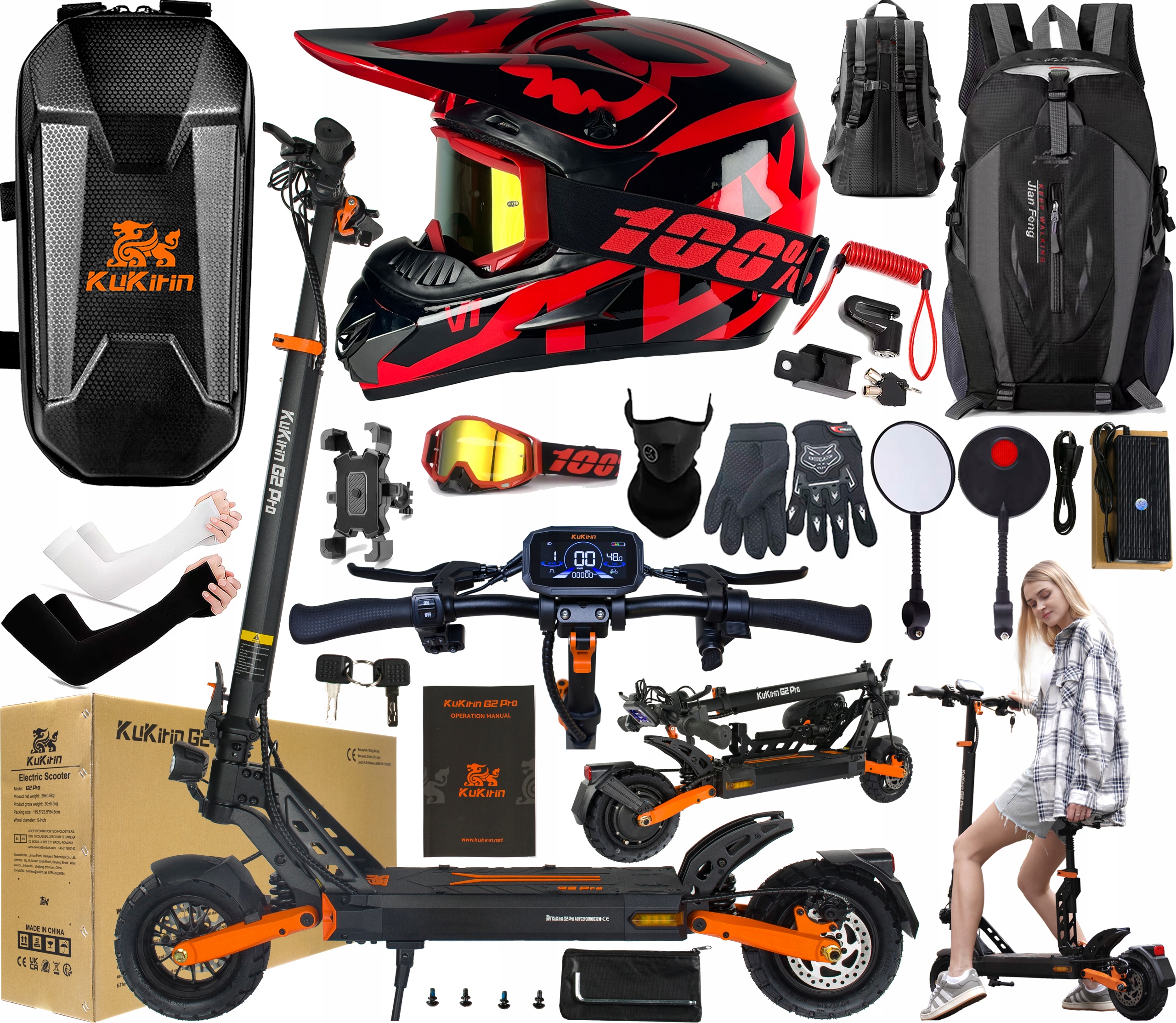 2026 Kukirin G2 Pro Elektrická vozidla 1000W 48V 15.6AH 45KM/H +10 Dárek