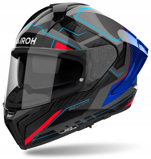 Airoh Matryx Rocket Blue Red Gloss Integrálna Lesklá Motocyklová Prilba