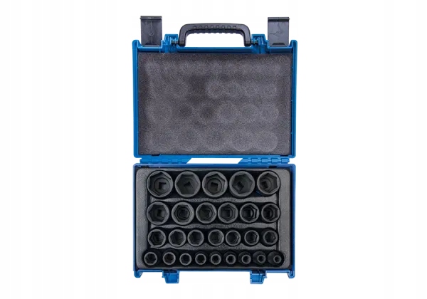ZESTAW KRÓTKICH NASADEK UDAROWYCH 6-KĄT. 1/2" 8 - 36mm W WALIZCE, 27 SZT. K