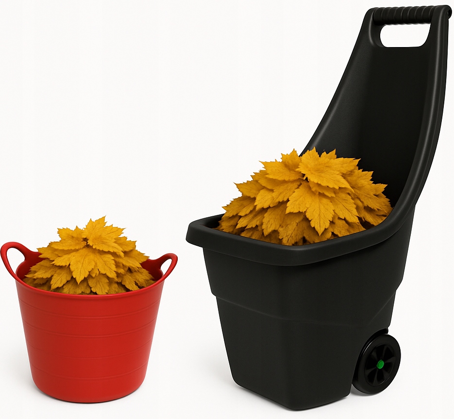 TACZKA OGRODOWA LEKKA PLASTIKOWA MOCNA 55l + GRATIS KOSZ ELASTYCZNY 26L