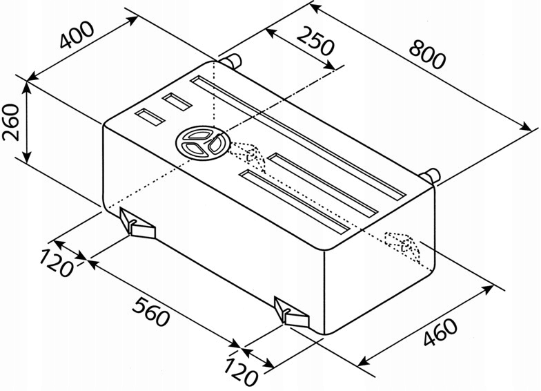 ZBIORNIK POJEMNIK NA WODĘ CZYSTĄ I SZARĄ EV 1501 75 L Numer katalogowy części 61101