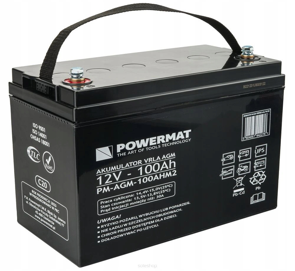 Powermat Olovená batéria 12V 100Ah PM-AGM-100AHM2