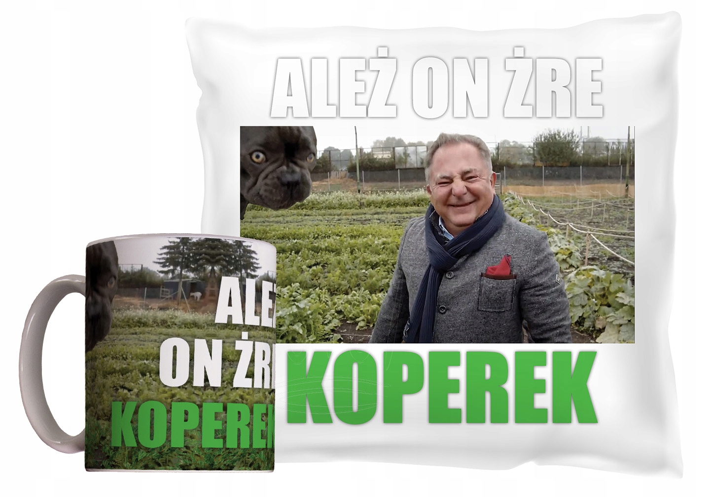 

Zestaw Kubek Poduszka Makłowicz koperkowy piesek