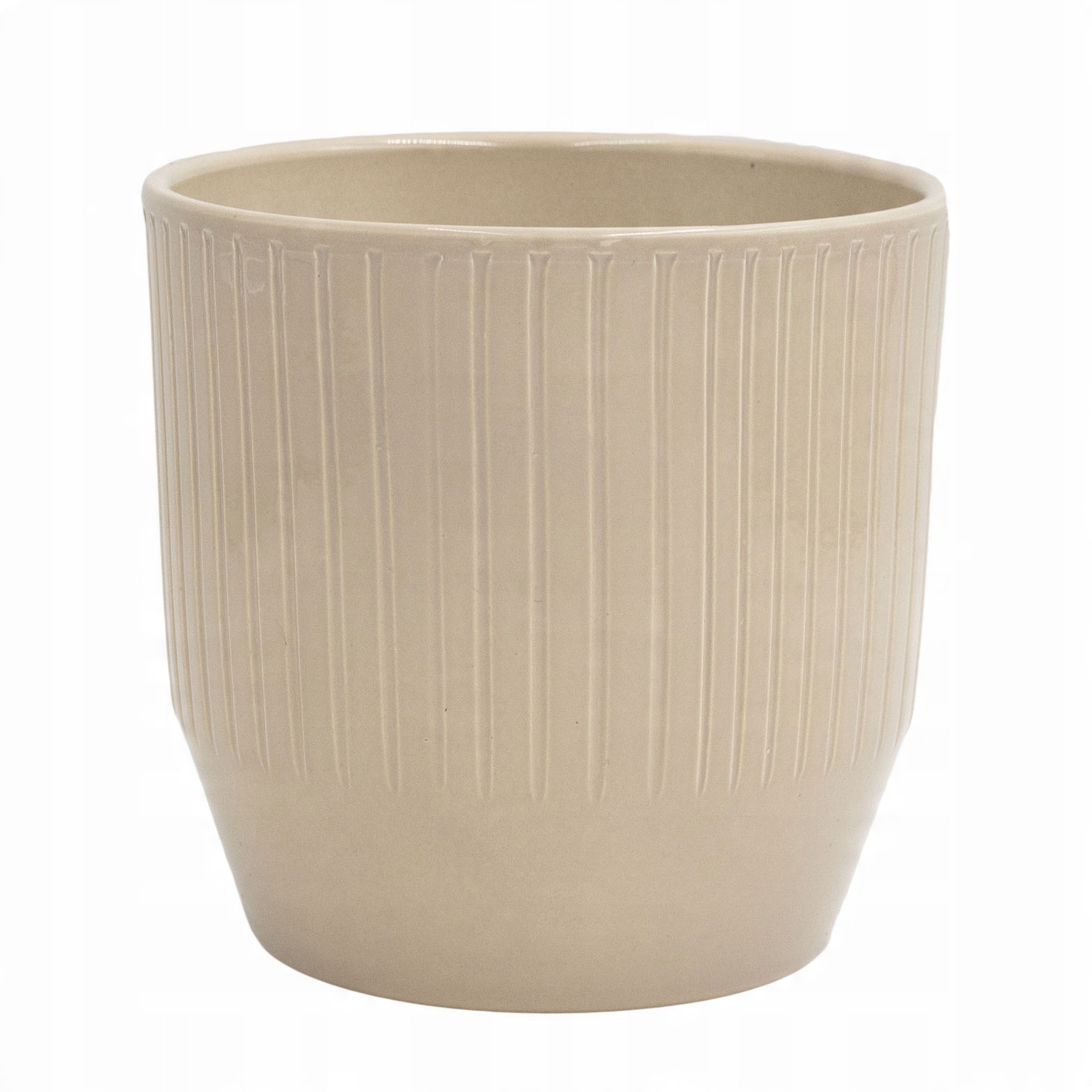 

Osłonka ceramiczna Ø 14 cm żłobiona Pasy beżowa