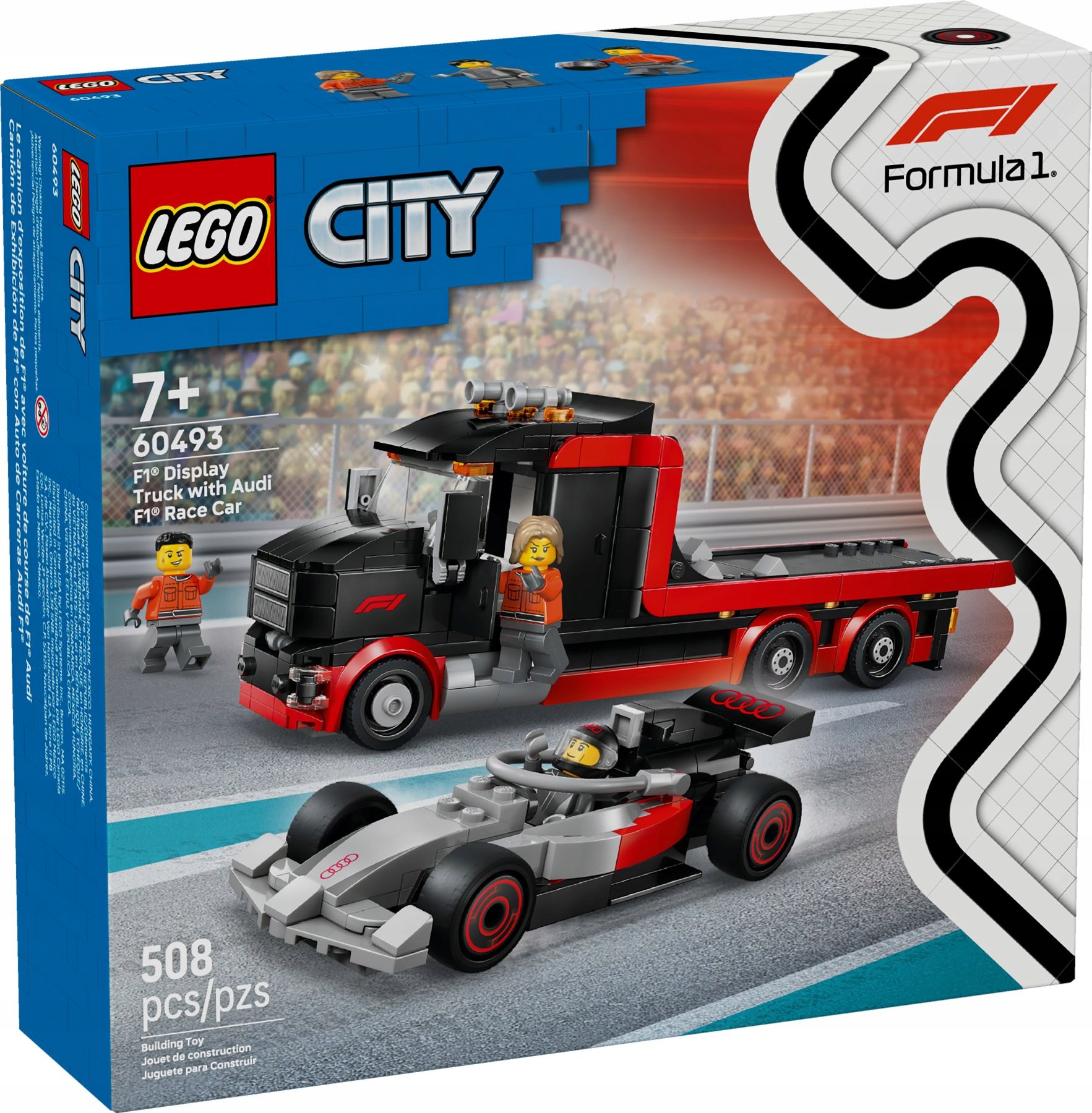 stavebnice Lego City 60493 Nákladní vozidlo F1 s bolidem Audi F1