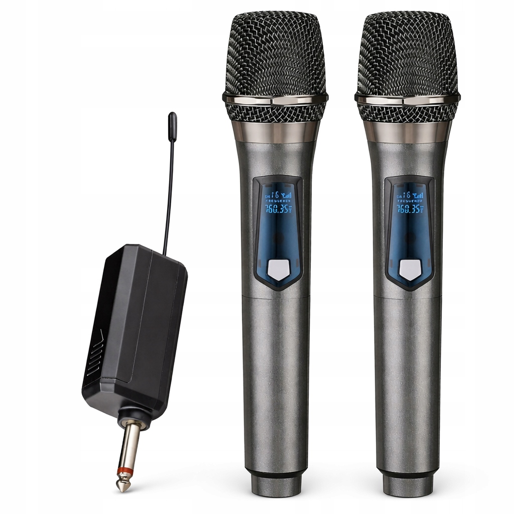Mikrofony Bezprzewodowe Dynamiczne 2szt – 50m Zasięgu, Wejście Jack