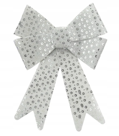 

Świąteczna Srebrna Kokarda do prezentów Duża 1 szt