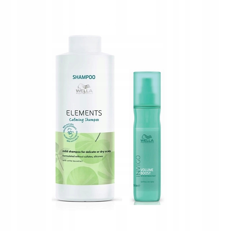 Wella Elements Calming szampon 1000ml Volume Boost Uplifting Spray 150ml-Zdjęcie-0