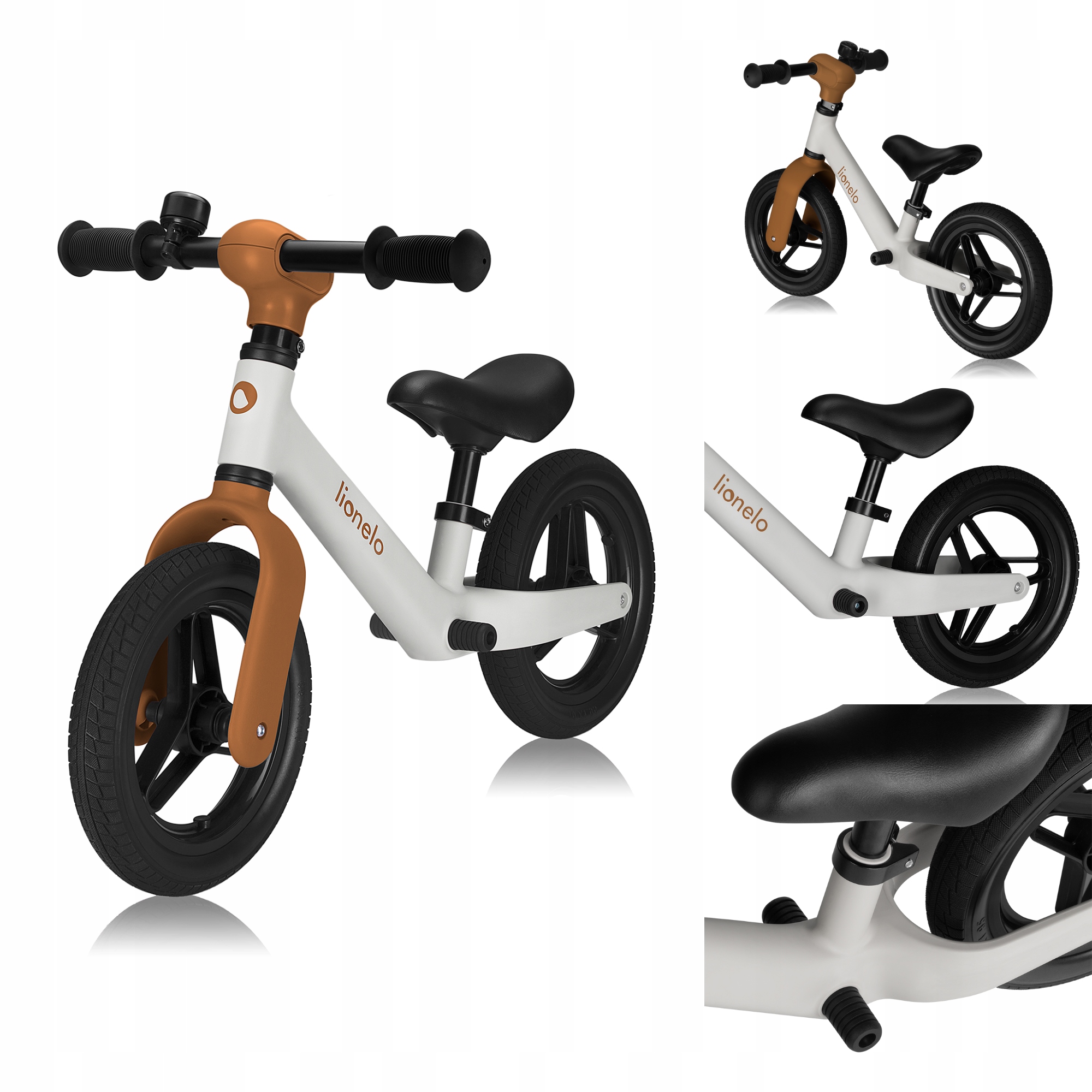 Rowerek biegowy Beżowy lekki Od 1.5 Roku regulowany koła Pu Lionelo Toni