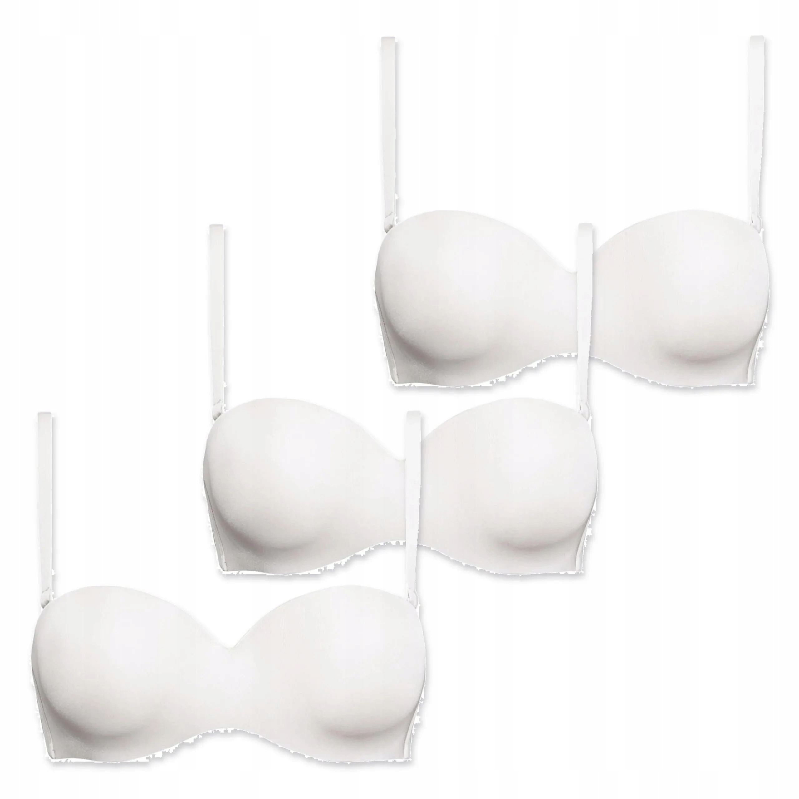 3x Podprsenka bardotka push-up bezešvá Sielei Fantastic 1580 bílá 90B
