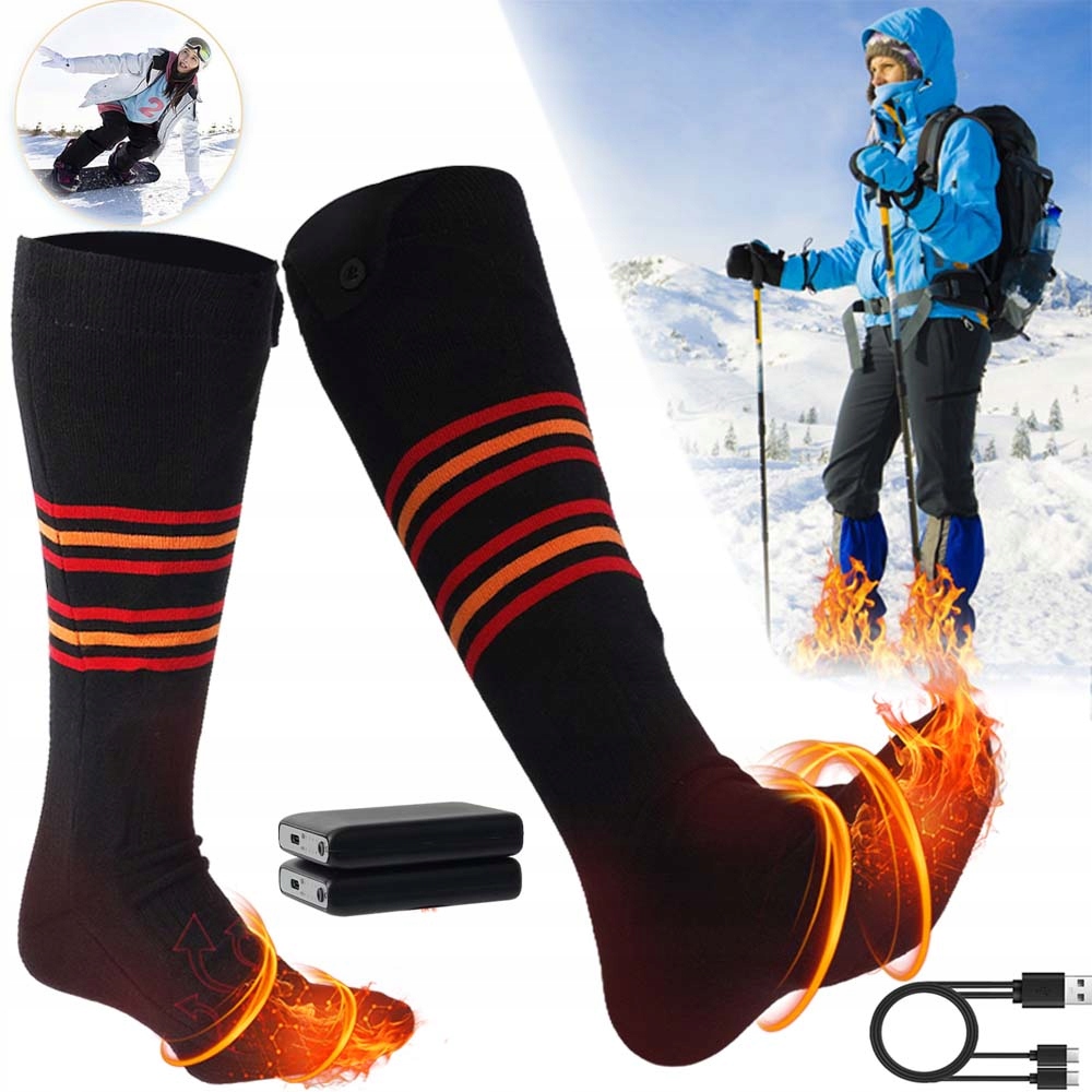 Vyhřívané Elektrické Ponožky Zimní Ponožky Se 4 Nastaveními Vytápění