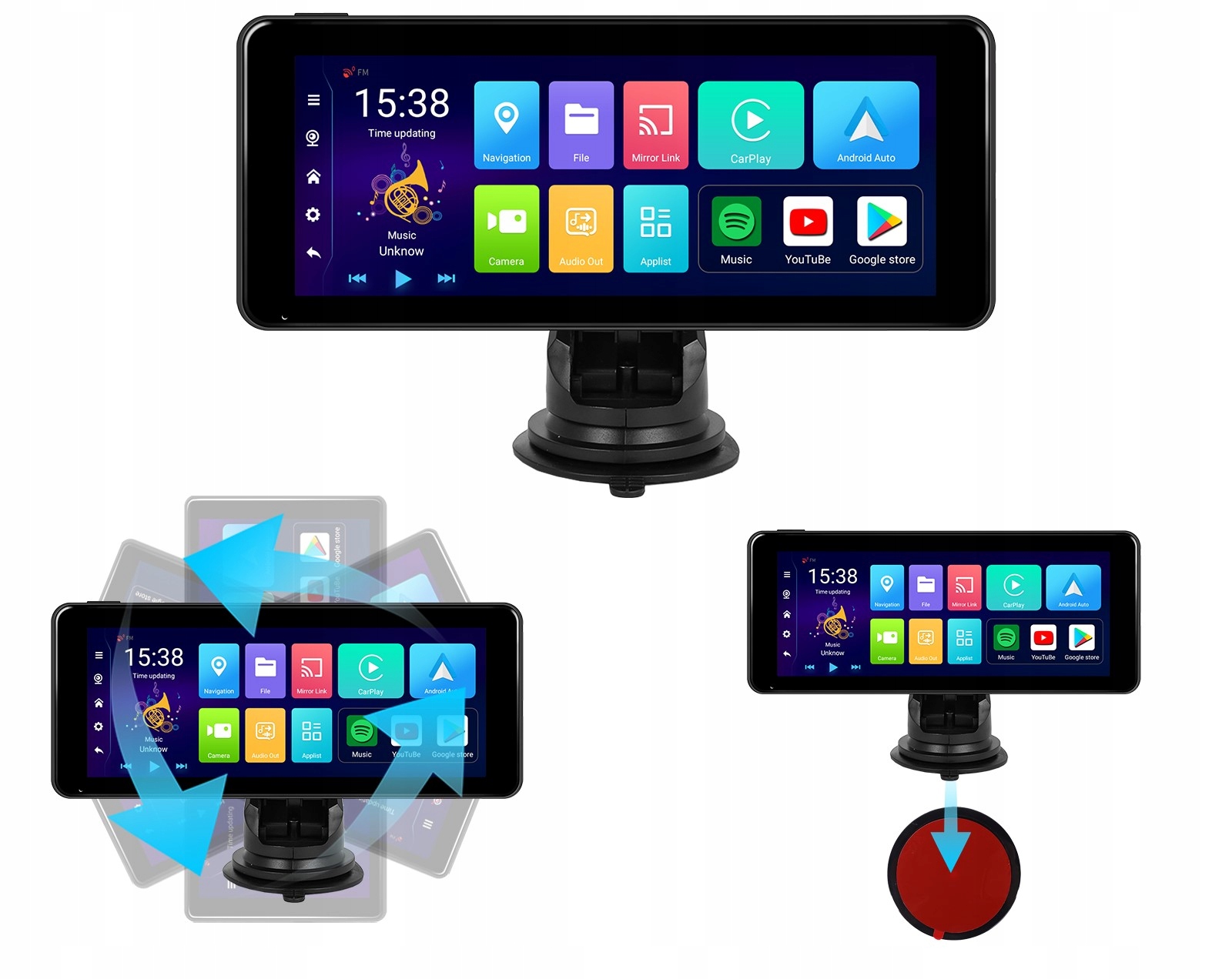 RADIO STACJA MULTIMEDIALNA MONITOR APPLE CARPLAY ANDROID 13 GPS WIFI 7-32 V Marka ALLNOEL