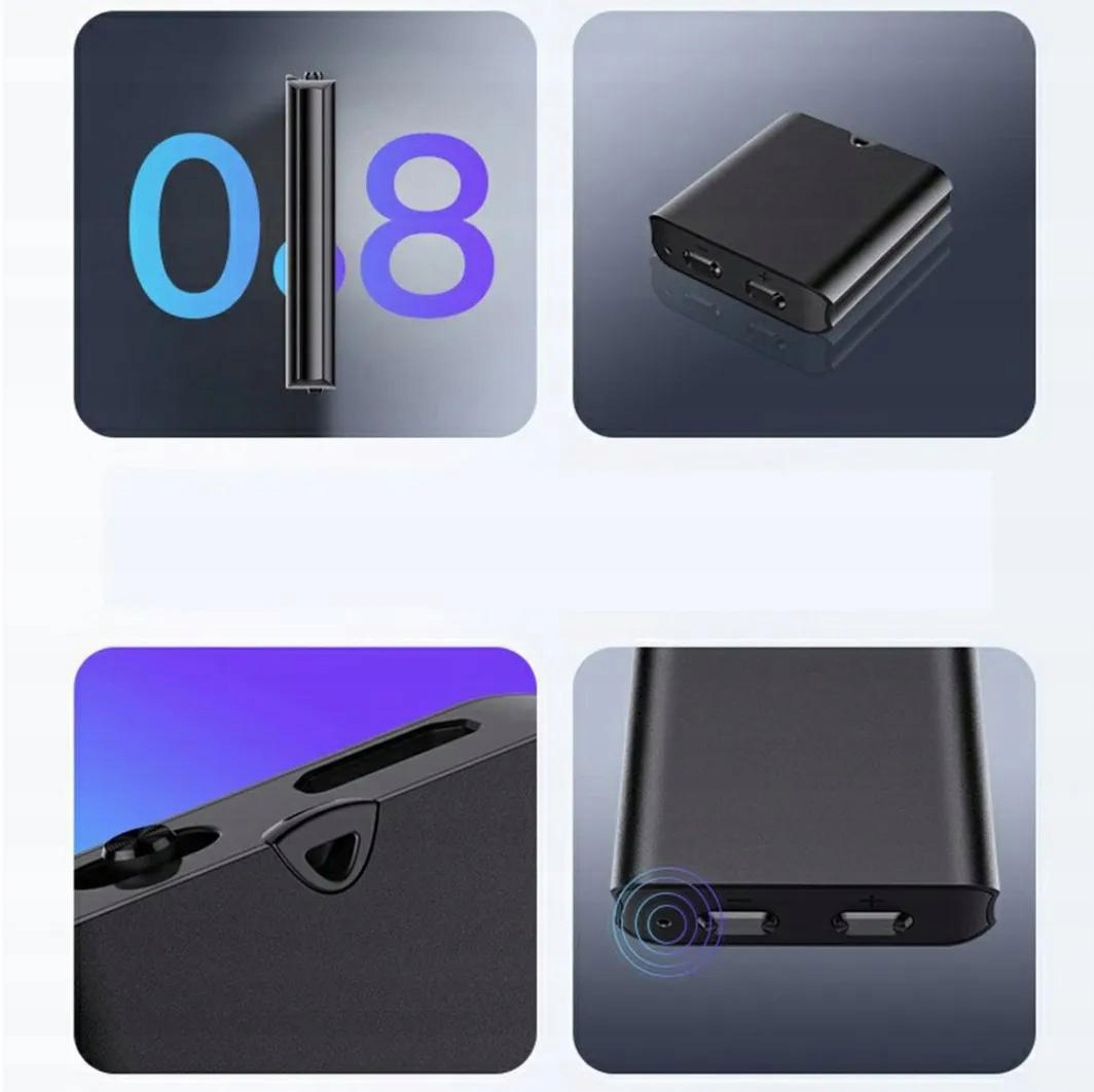 MINI DYKTAFON SZPIEGOWSKI SPY USB DETEKCJA 32GB Kolor czarny