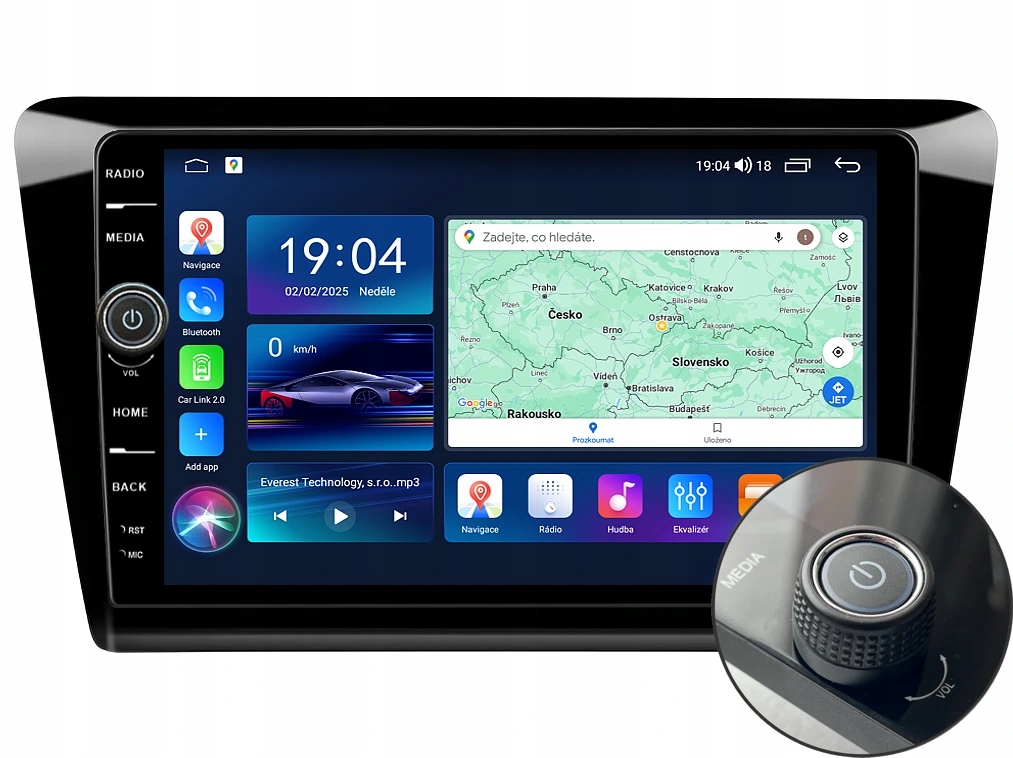 Everest 2DIN autorádio EVE58 Android, Škoda Rapid