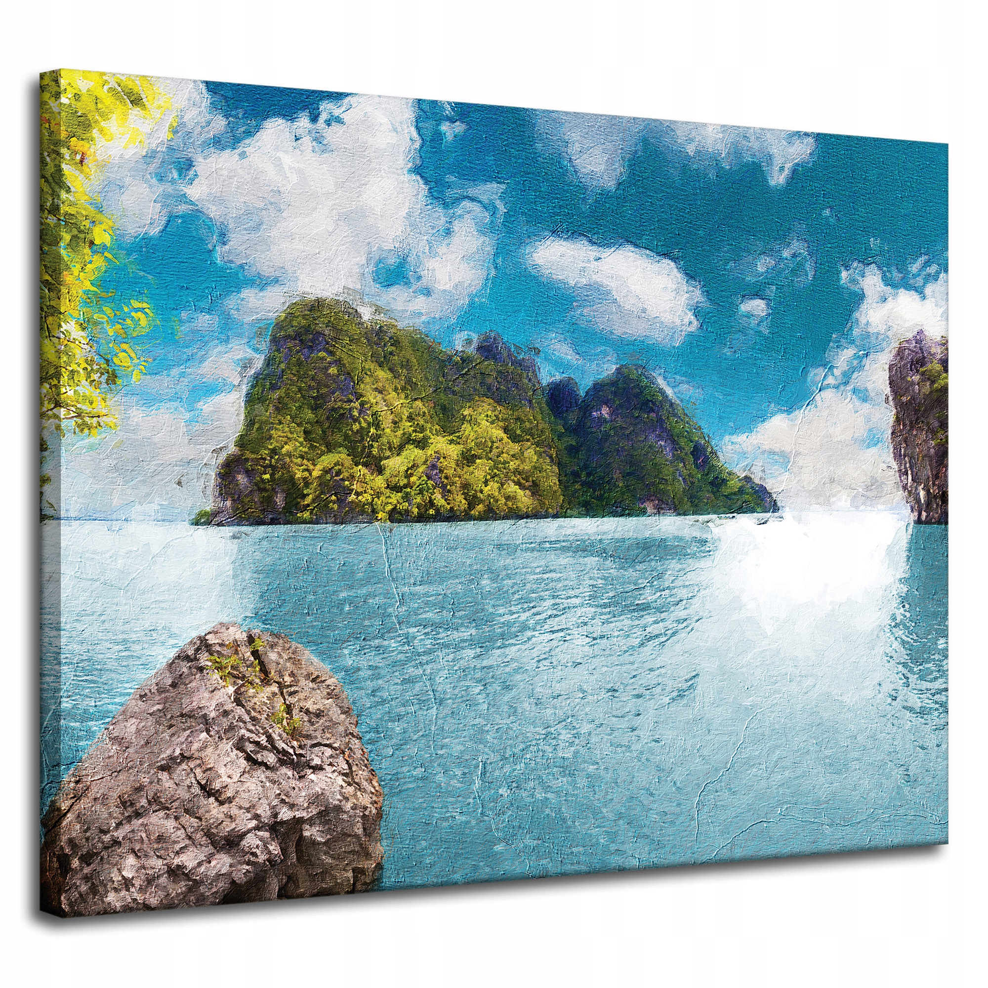 Obraz na plátně Olejomalba Skála Voda Hory 100x80 cm