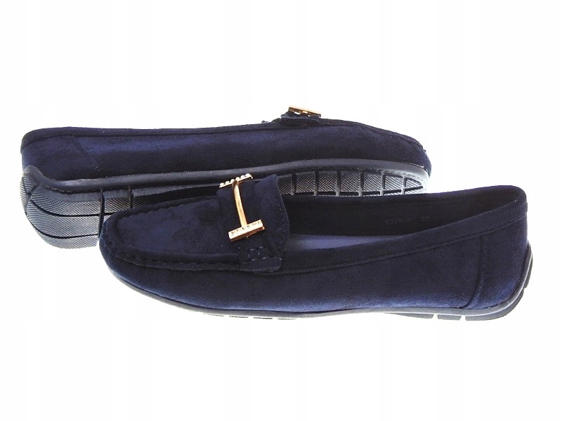 DAMSKIE ZAMSZOWE MOKASYNY Navy r.40 Rozmiar 40