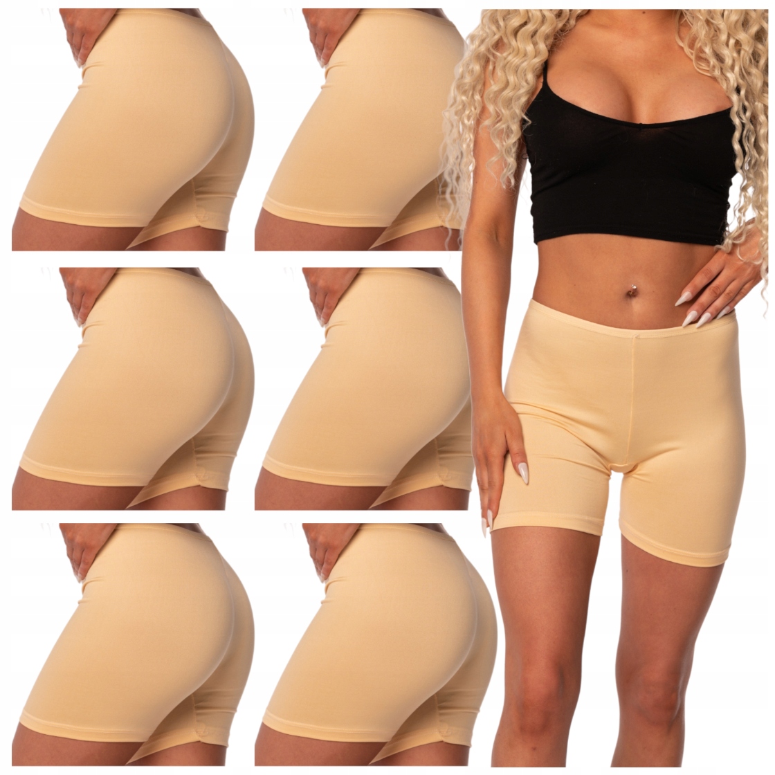 

X6 Pantalony Majtki Przeciw Otarciom Ud Beżowe XL