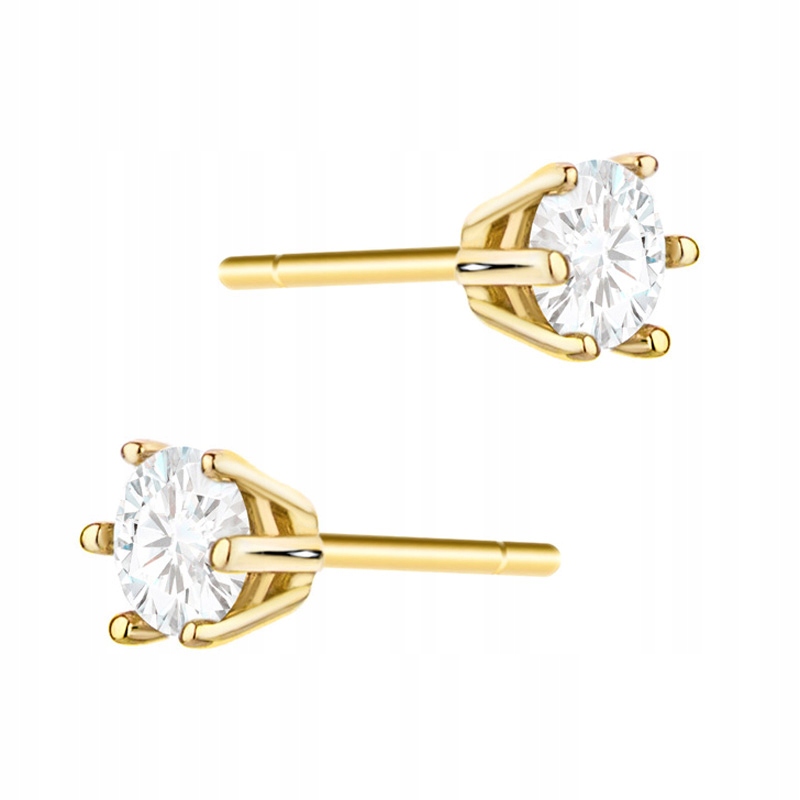 Klasické Zlaté Náušnice Dámské pr. 585 se Zirkony 14k