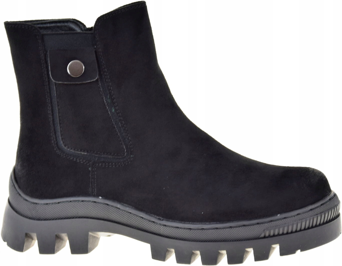 Dámské Kotníkové Boty Černé Velur 23-12163BK VEL.36