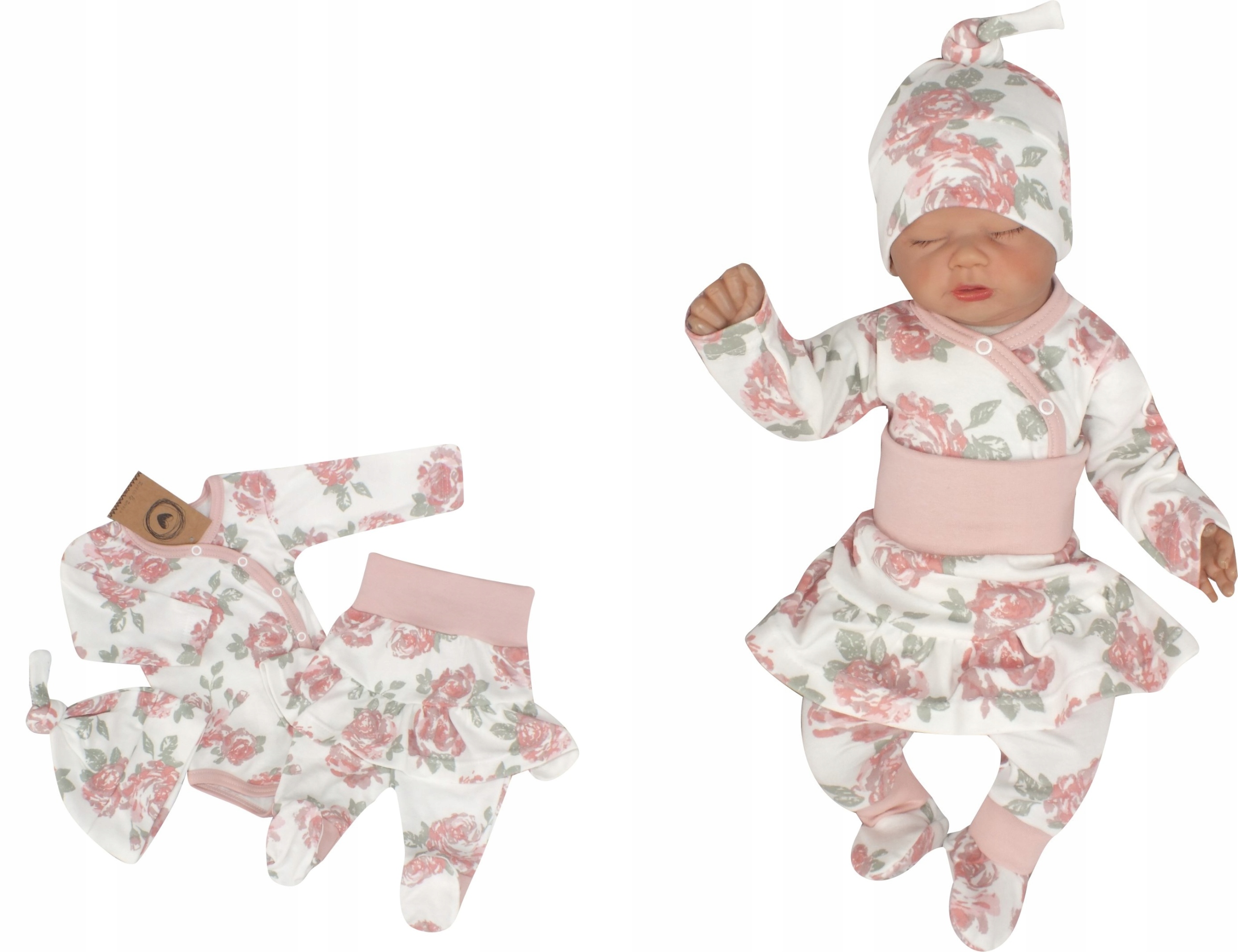 3cz wygodny komplet do szpitala z falbanką 56