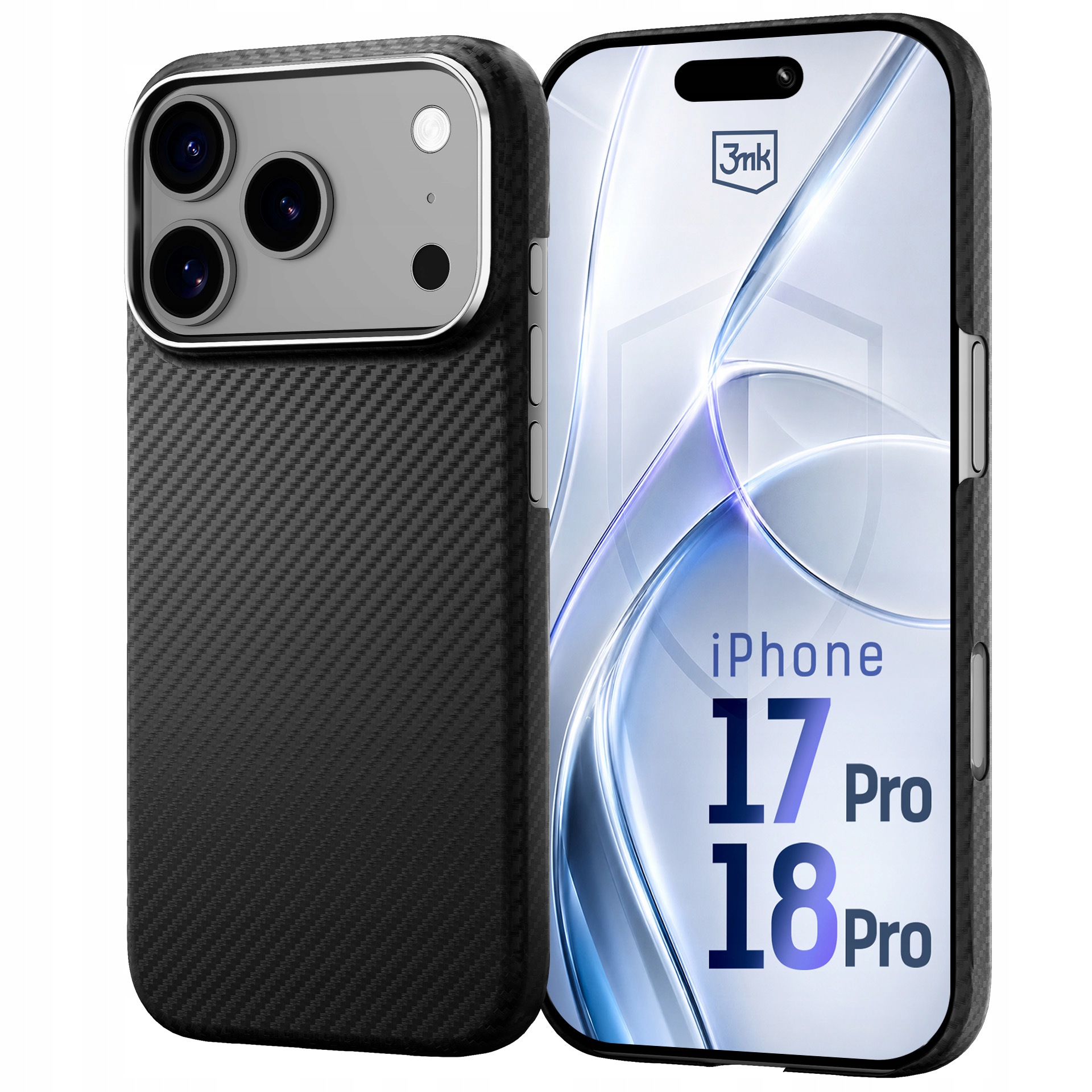 Pouzdro z vlákna s MagSafe pro Apple iPhone 17 Pro/18 Pro 3mk Aramid MagCase