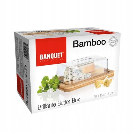 MASELNICZKA pojemnik na masło z bambus i pokrywa Marka Banquet