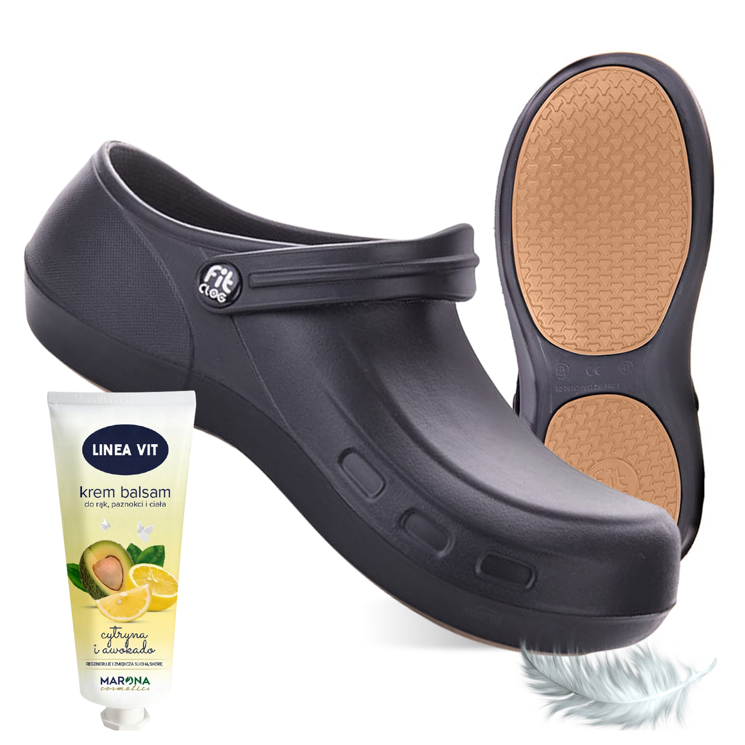 Klapki Kucharskie na Kuchnię Pełne Chodaki Piankowe FitClog Power 003 r.45