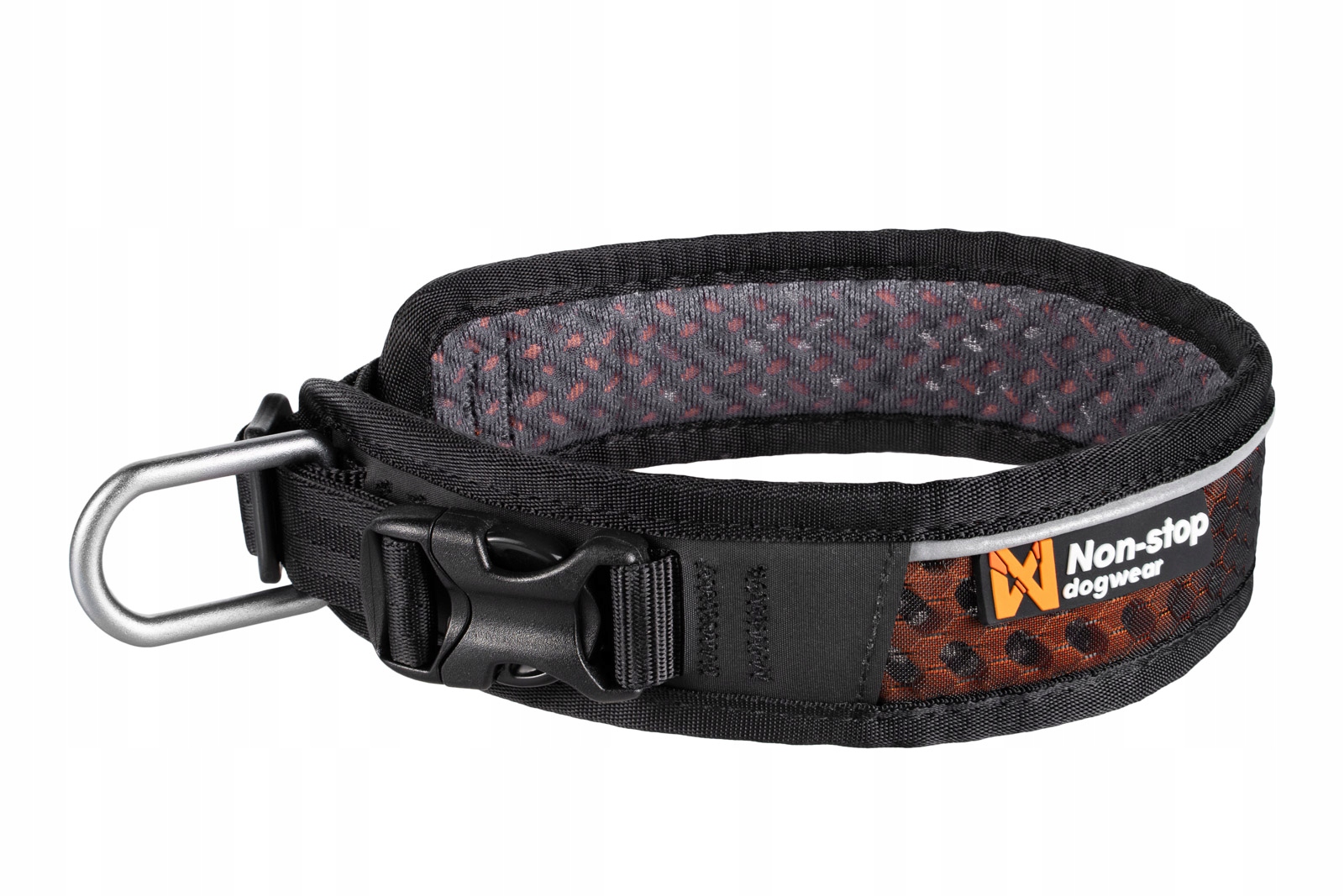 Non-stop dogwear Rock Adjustable Collar Obroża XL 55–65 cm Black/Orange