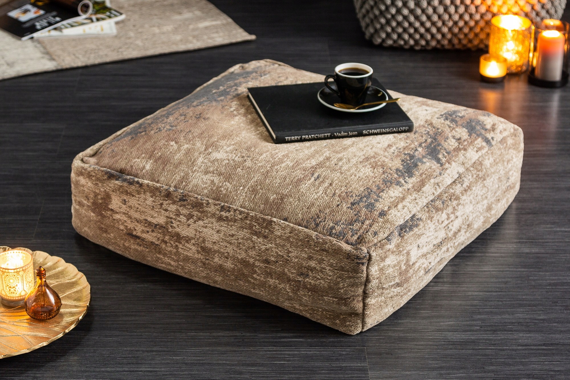 Pufa podłogowa Modern Art 70cm brązowa 40241 Marka Invicta interior