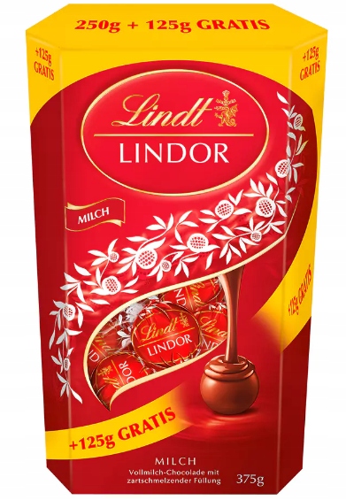 Levně Lindt Lindor Pralinky Mléčná Čokoláda 375 g z Německa