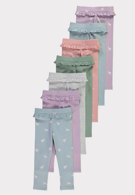 George 7 pak Legginsy Getry 3-4 Lata 98 104 cm