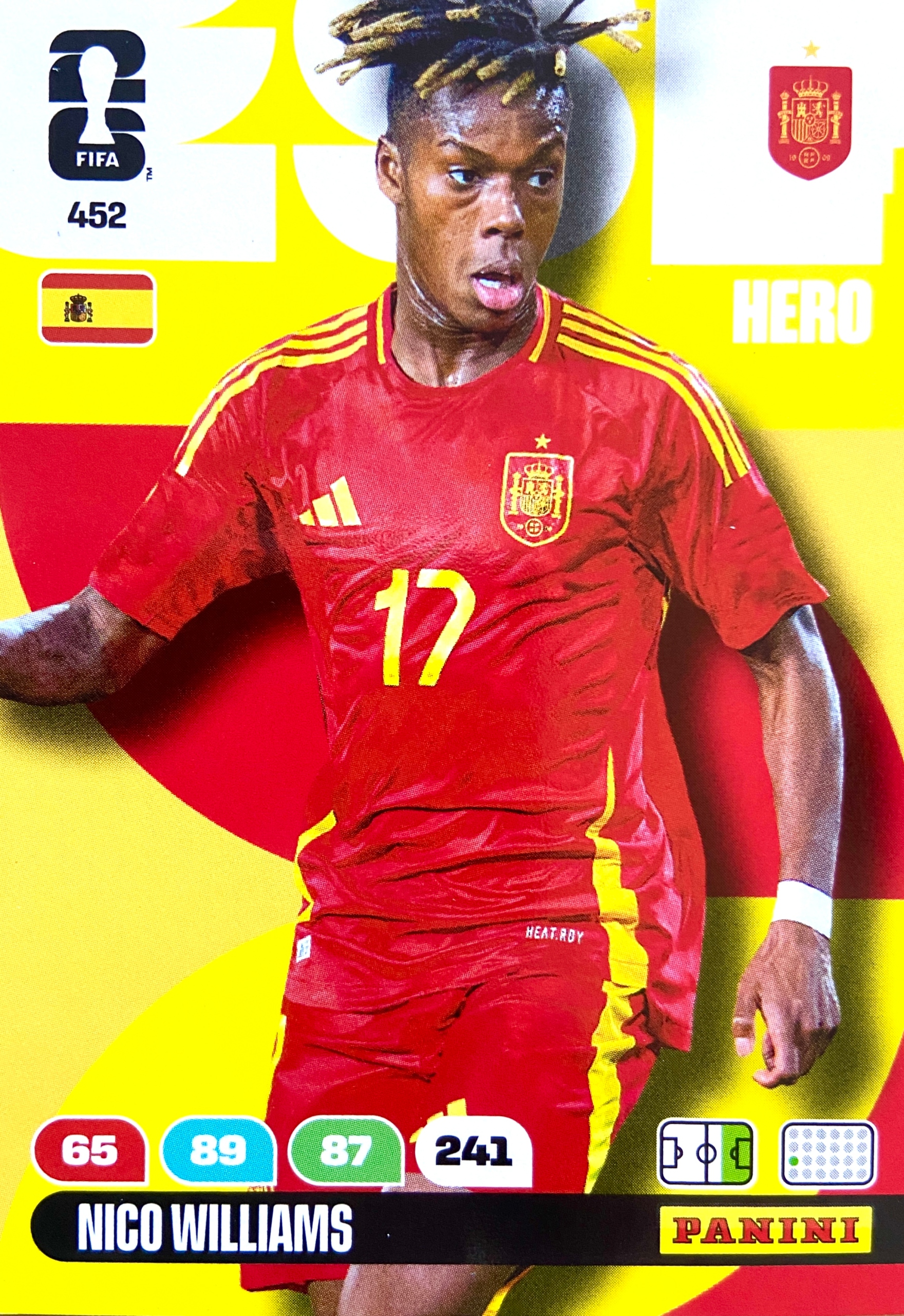 Panini Fifa World Cup 2026 karta piłkarska Hero 452 Nico Williams Hiszpania