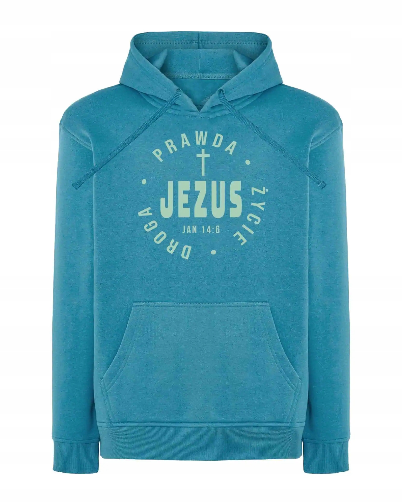 Mikina s kapucí Ježíš Pravda Život Cesta Jan 14:6 Světle modrá XL