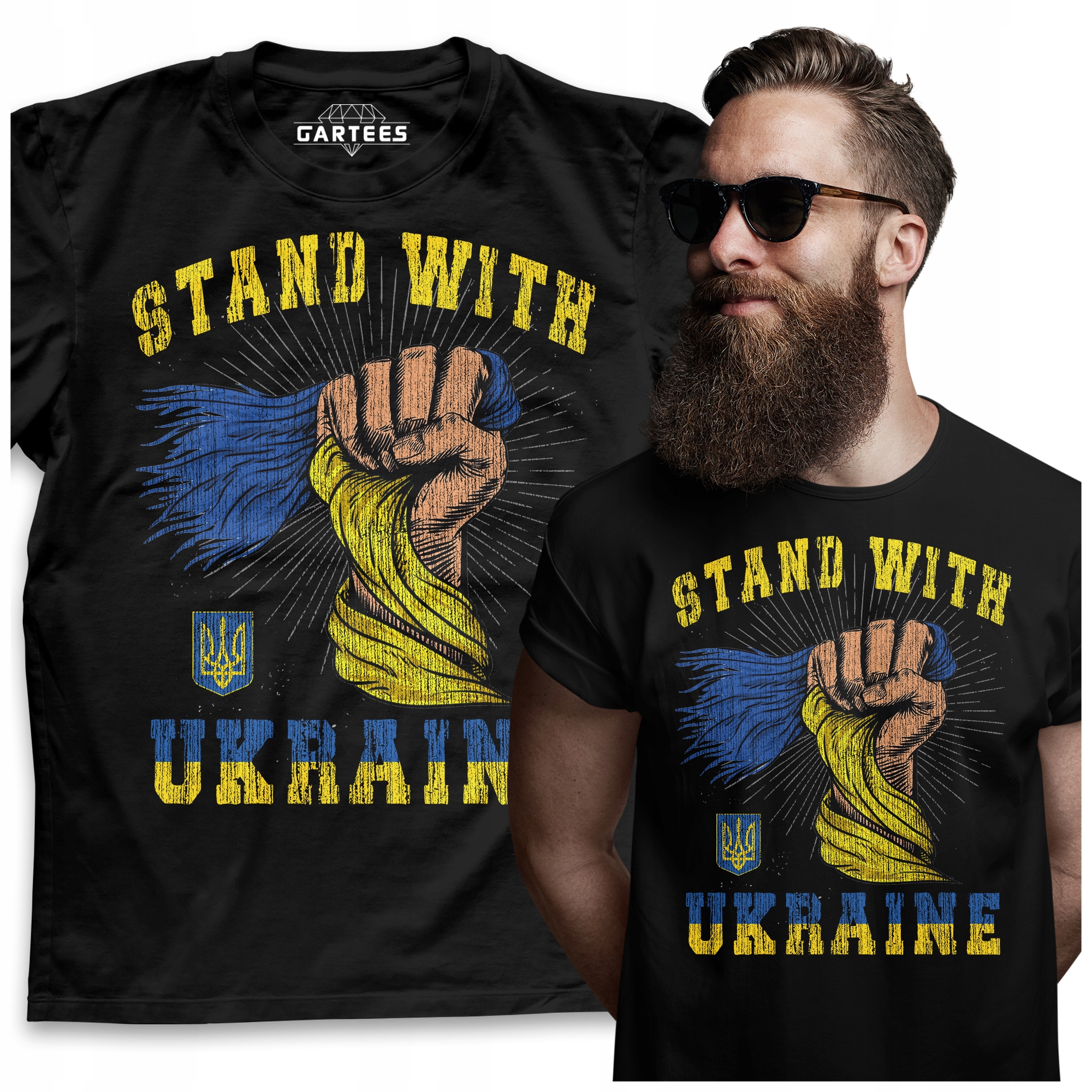 

Koszulka Męska Ukraina Silna War Wojna Putin Stop