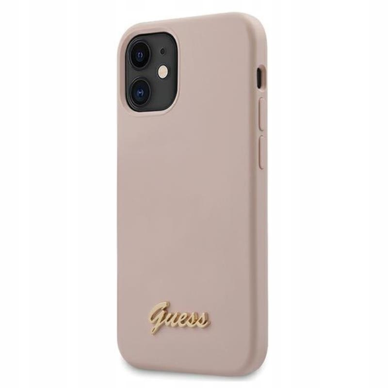 Guess Silicone Script Etui iPhone 12 mini (różowy)