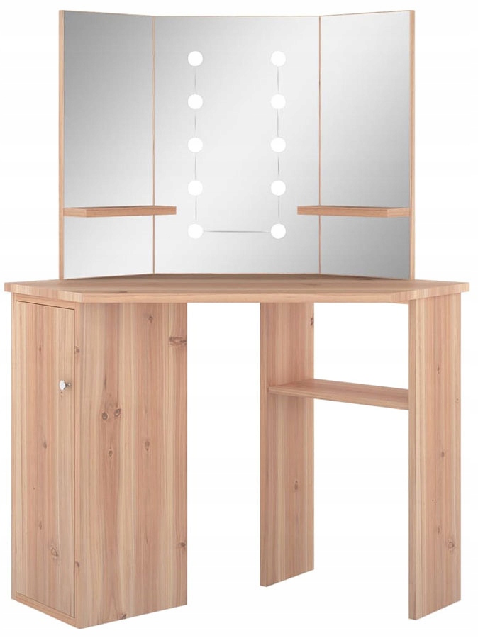 KOSMETYCZNA NAROŻNA TOALETKA DO MAKIJAŻU LED = DĄB Marka Elior