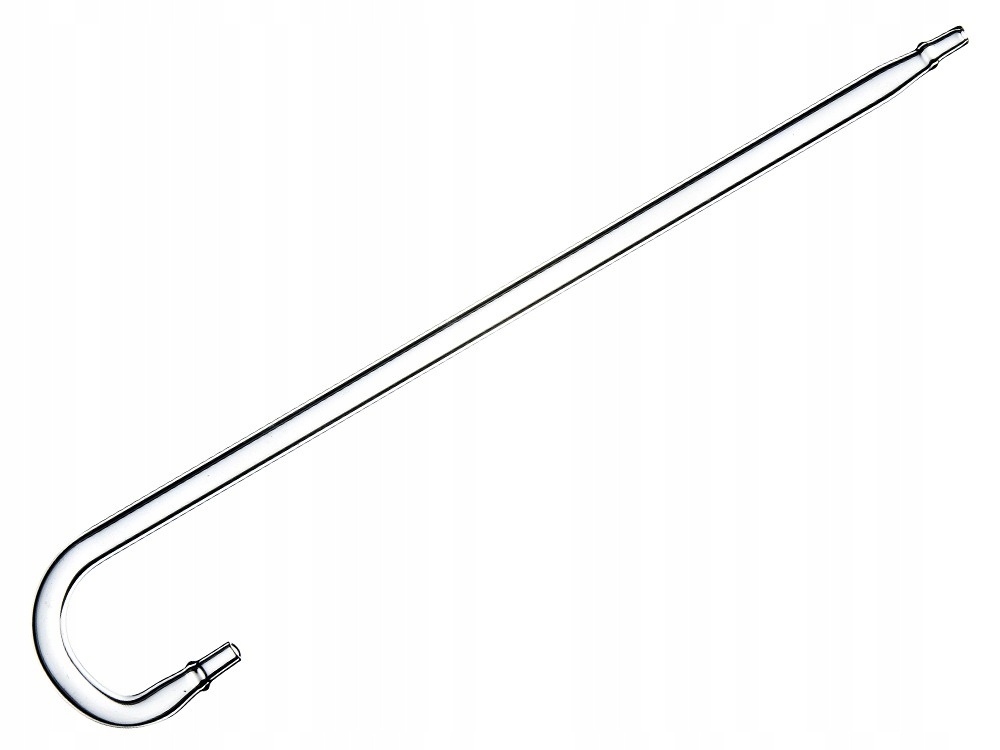 

Szklane kolanko na wężyk 6mm kształt J 20cm