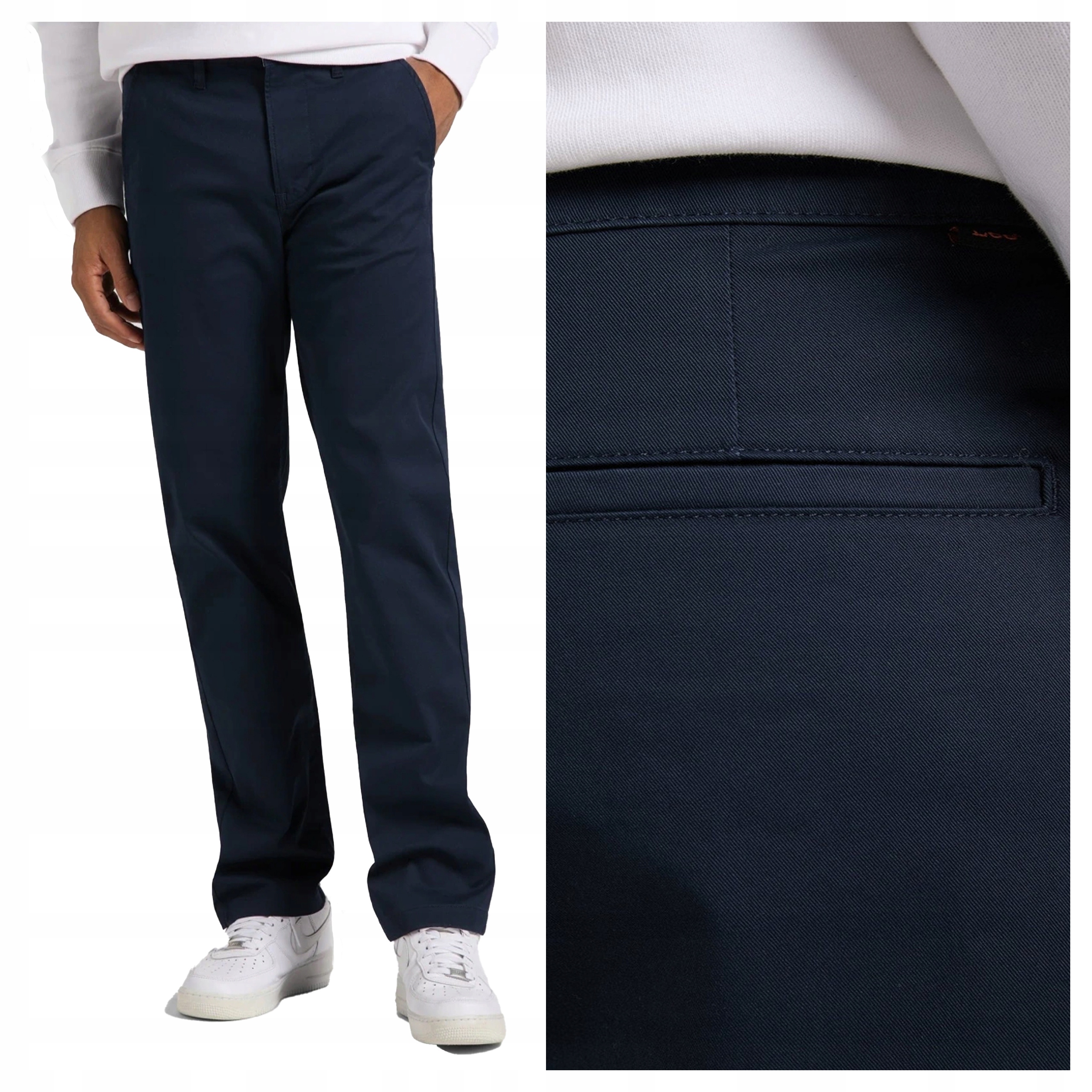 Pánské kalhoty Lee Regular Chino Látkové Klasické Tmavě modré W31 L32