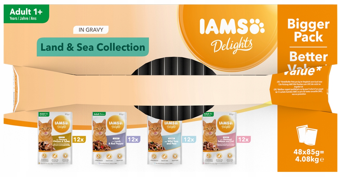 Iams mokré krmivo mix chutí 4,08 kg