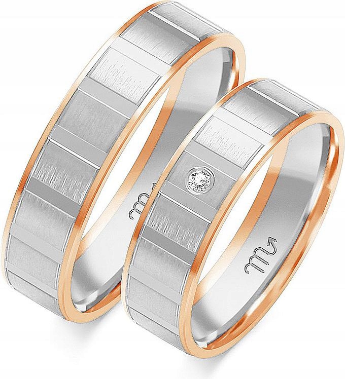 Zlaté snubní prsteny s svatební 585, 26 27 28, klasický vzor s gravírováním