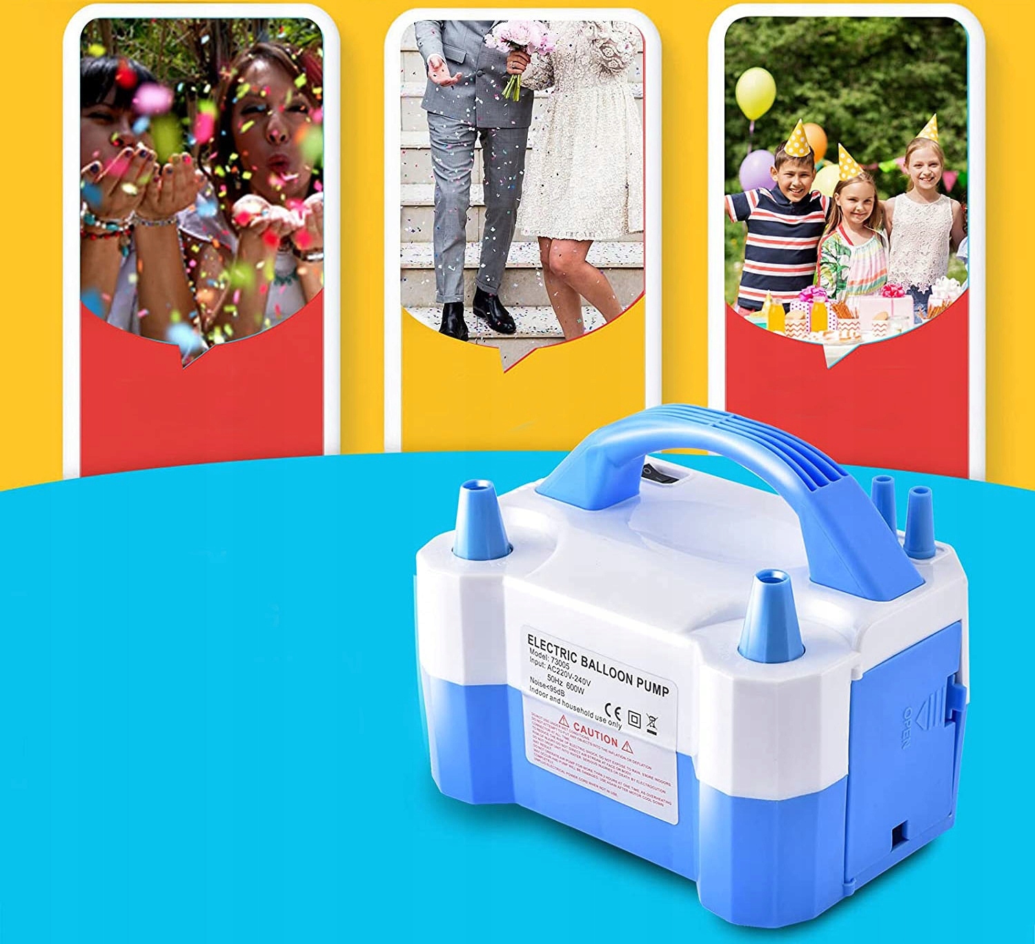 POMPKA ELEKTRYCZNA Z DWOMA DYSZAMI DO POMPOWANIA BALONÓW WESELE IMPREZA Kod producenta GHT-501