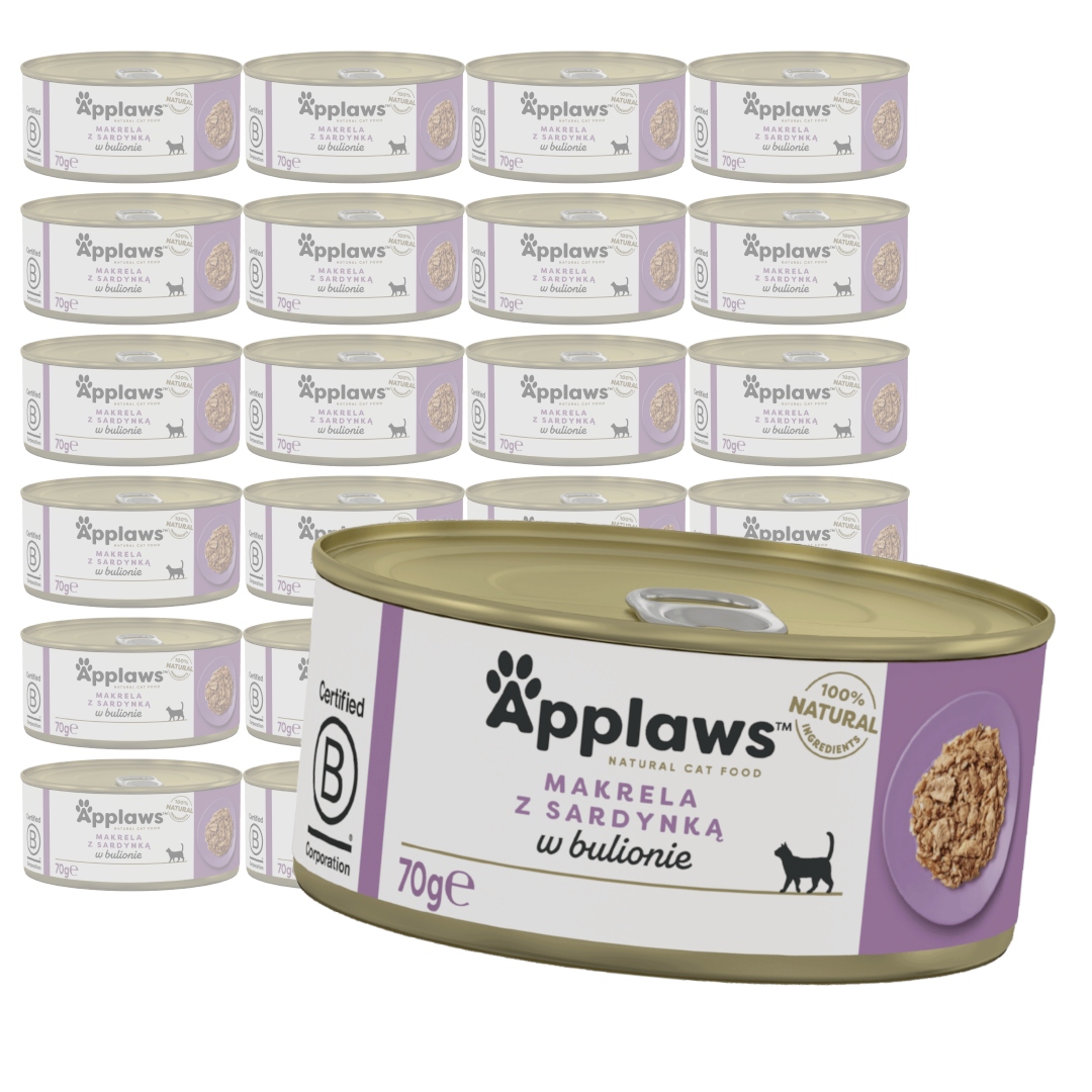 Levně Applaws Cat Mokré Krmivo Pro Kočky 24x70g Makrela se sardinkou v vývaru