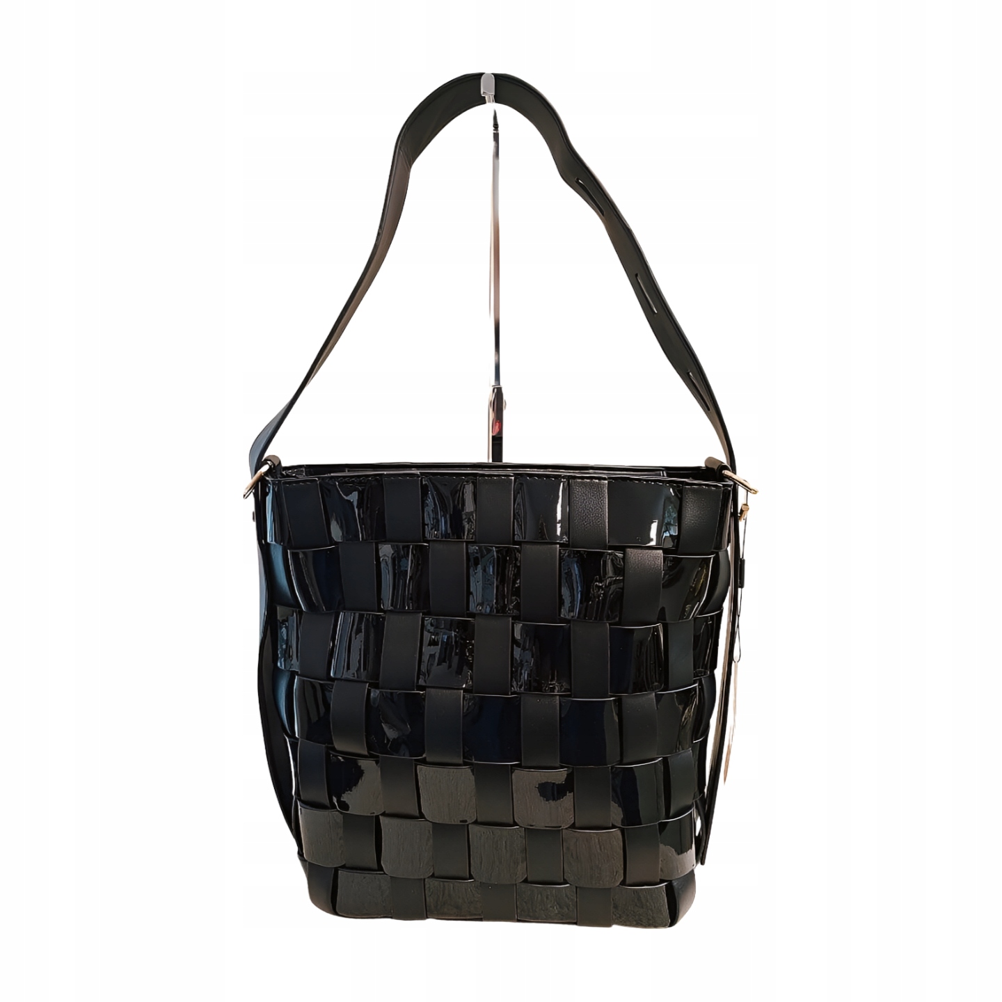 Pierre Cardin černá kabelka přes rameno s pleteninou