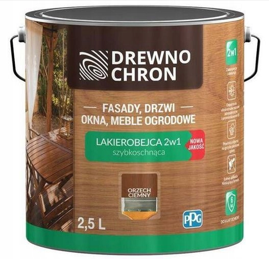 Drewnochron lakierobejca 2w1 orzech ciemny 2,5l