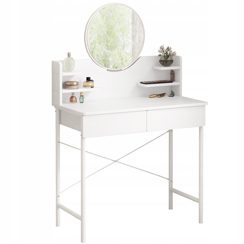 TOALETKA KOSMETYCZNA BIAŁA SYPIALNIA Z LUSTREM SZUFLADAMI NOWOCZESNY OUTLET