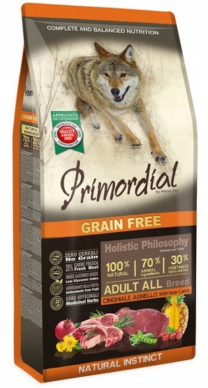 Levně Primordial Dog Grain Free Adult Wild Boar & Lamb 12kg Bezobilné krmivo pro dospělé psy s divočákem a jehněčím 12 kg
