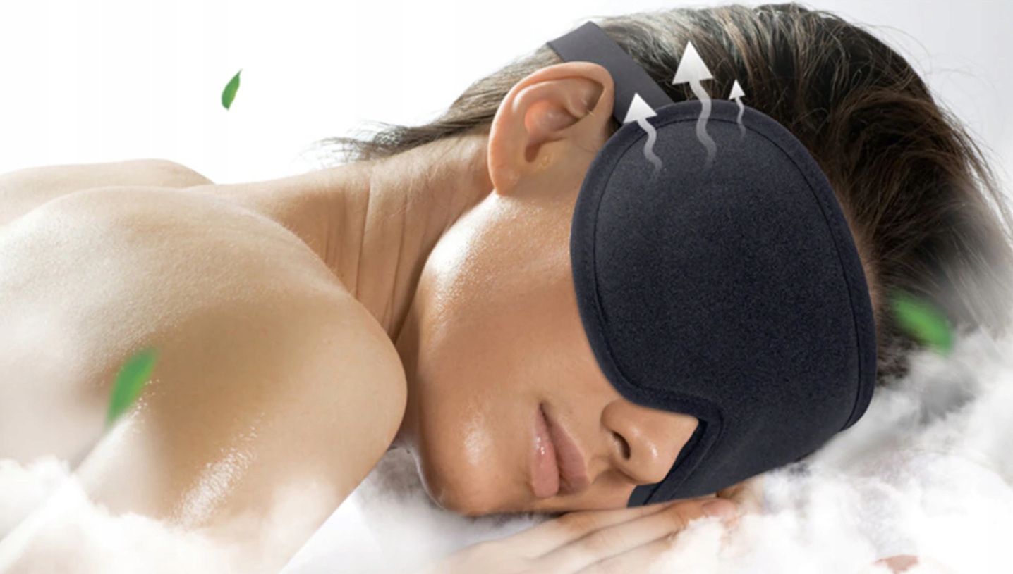 OPASKA NA OCZY DO SPANIA MASKA PODRÓŻNA 3D ZACIEMNIAJĄCA ŚWIATŁO REGULOWANA Materiał dominujący poliester