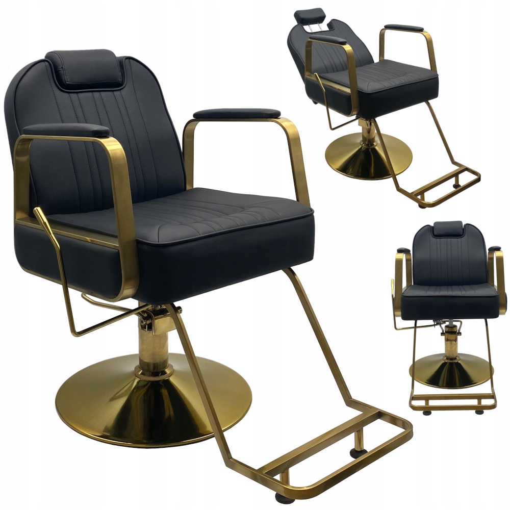 Barberské Hydraulické Kadeřnické Křeslo Do Salonu Barber Shop Premium, Zlaté